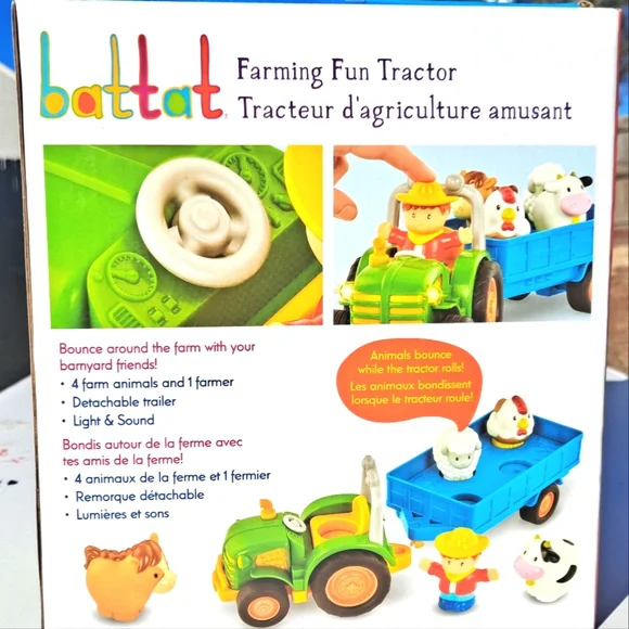 Farming Fun Tractor W/Farmer & Your Barnyard Friends,Sheep, Horse,Cow, & Chicken - Picture 7 of 8